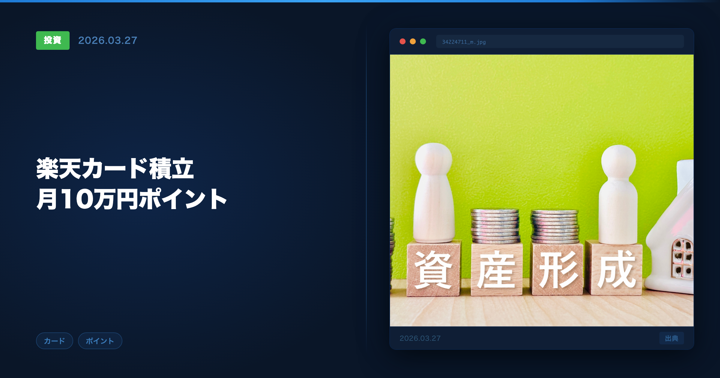 楽天カード積立投資 アイキャッチ画像